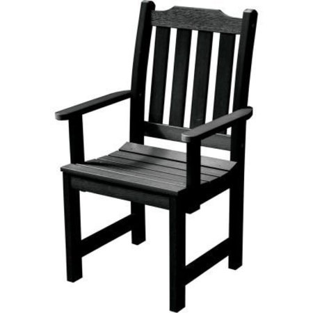 HIGHWOOD USA Highwood® Synthetic Wood Dining Chair With Arms, Black AD-CHDL2-BKE